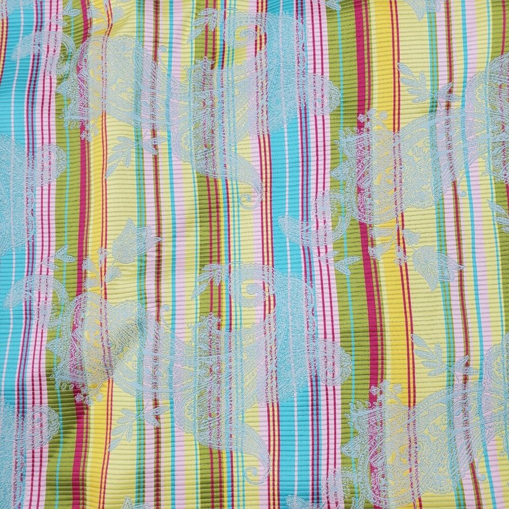 Cynthia Steffe Skirt Womens Size 10 Yellow Stripe Paisley Floral New - Picture 2 of 11